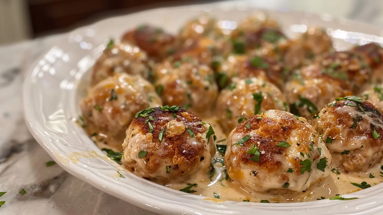 Creamy Chicken Alfredo Meatballs