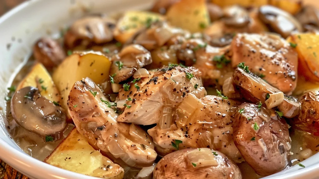 Chicken mushroom potatoes crock pot recipe