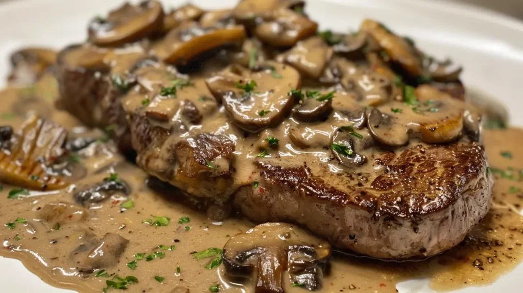 Learn how to make elegant pan-seared Steak Diane with a rich mushroom sauce. A classic dish perfect for special occasions or elevated dinners at home.