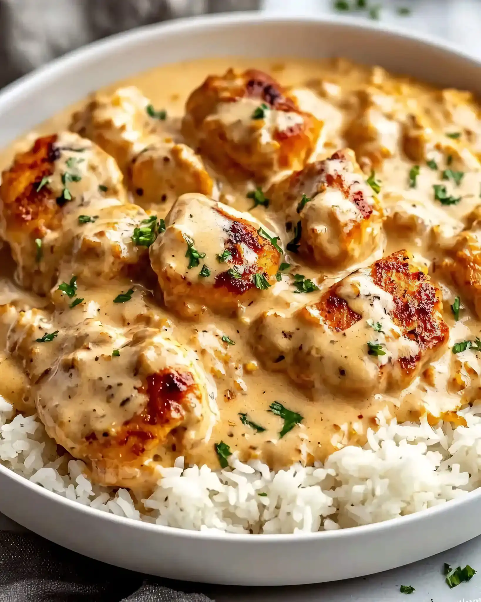 Creamy Smothered Chicken and Rice