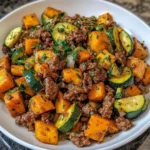 Ground Beef Zucchini Sweet Potato Skillet