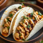 garlic butter honey BBQ chicken tacos