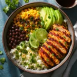 Healthy Chicken Rice Bowl with Street Corn