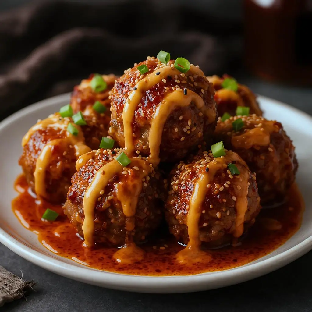 Korean BBQ Meatballs with Spicy Mayo Dip – A Perfect Blend of Flavor and Heat