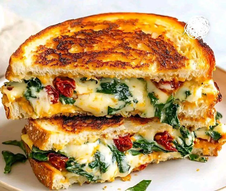Mediterranean Spinach Grilled Cheese