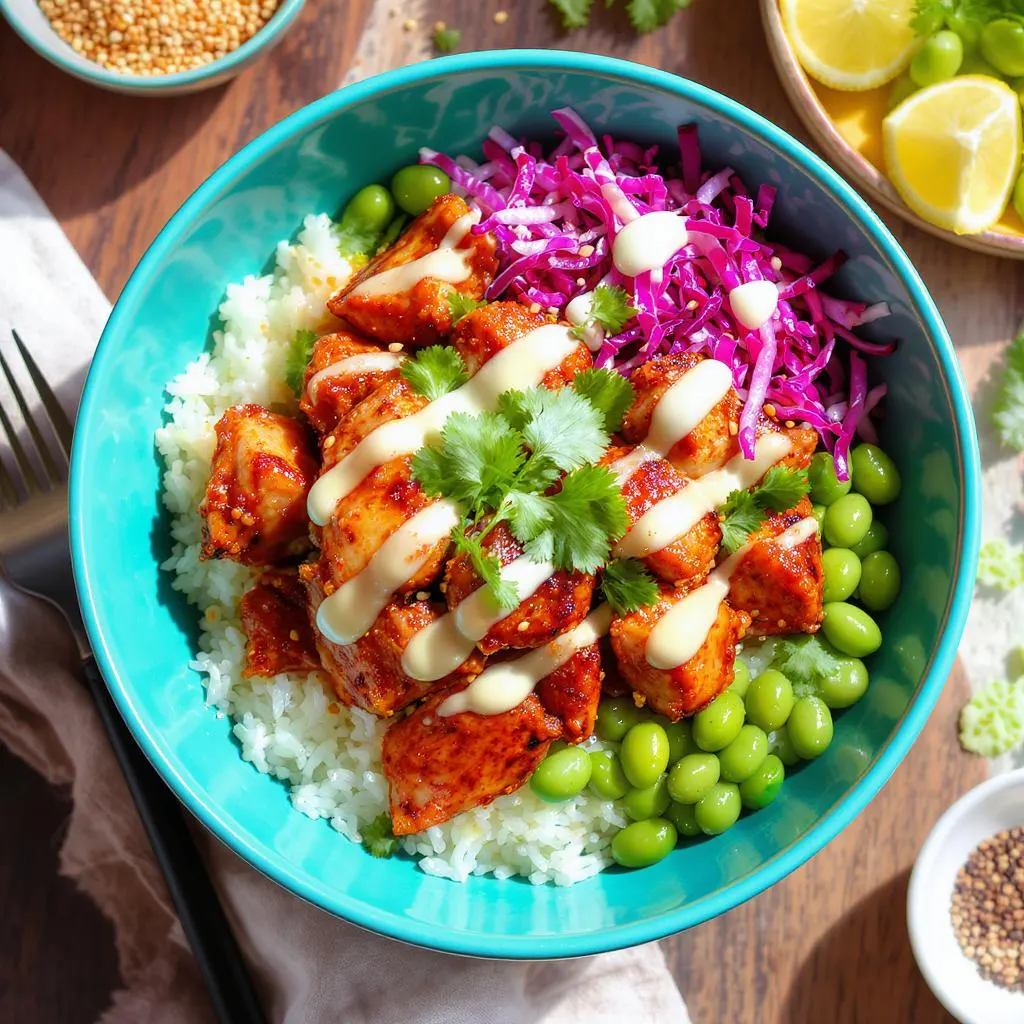Sweet Chili Chicken Bowl Recipe: Best Coconut Lime Drizzle!