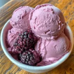 lack Raspberry Ice Cream in a bowl