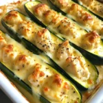 Creamy Chicken Stuffed Zucchini Boats