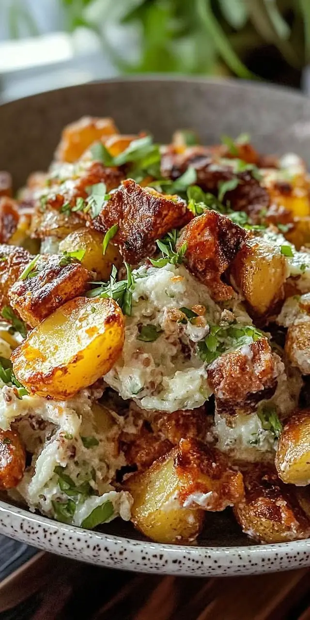 Crispy Smashed Potato Salad