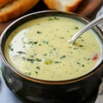 Creamy Zucchini Soup Recipe – Healthy, Comforting & Easy 3 Creamy zucchini soup in a white bowl with herbs on top