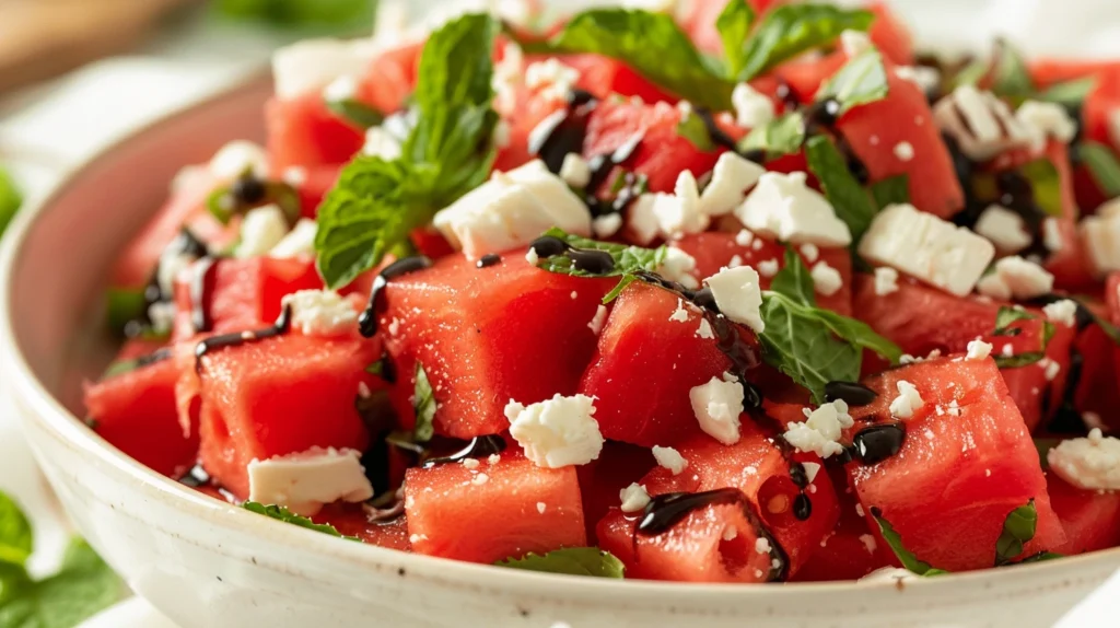 Watermelon Mint Feta Balsamic Salad: A Refreshing Summer Delight