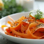 carrot ribbon salad recipe fresh carrot ribbons in bowl