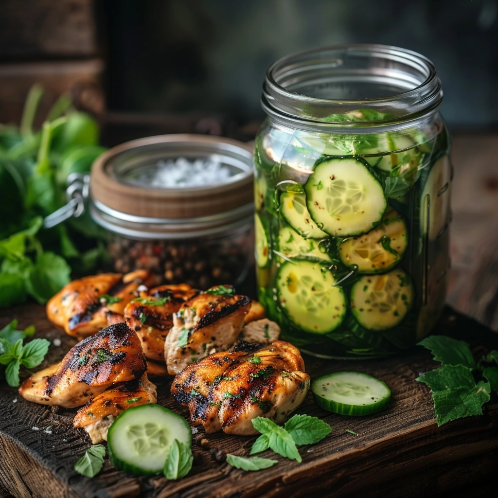 adamberranii Cucumber salad jar served alongside grilled chic af2febc8 e51b 4822 8de8 5954251a6bfa 0