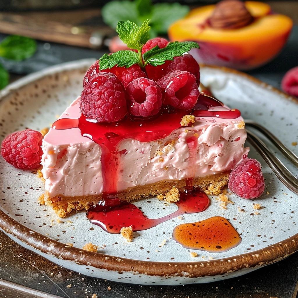 adamberranii No bake peach raspberry cheesecake served with m ae861272 f4f8 4eab b2cd c13a88843c54 2