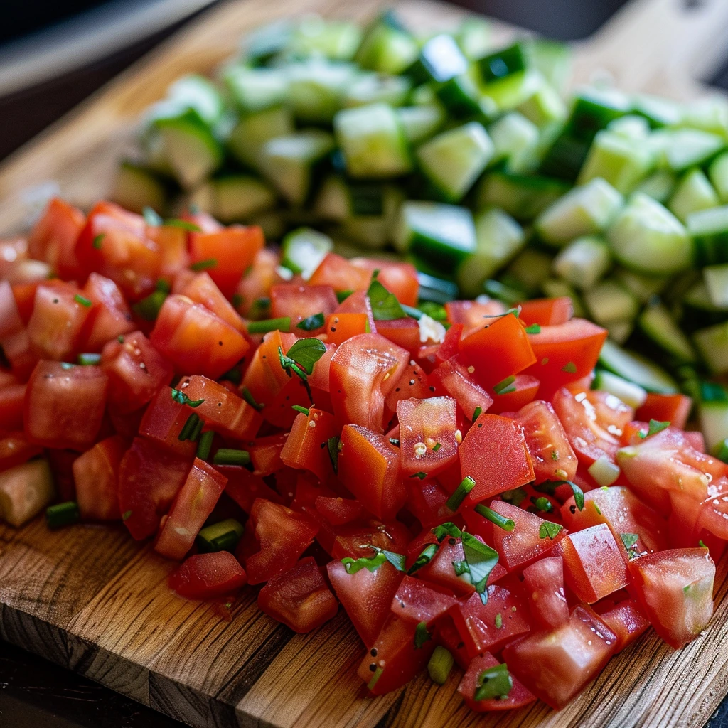 Gazpacho Salad: A Refreshing Twist on a Classic Spanish Recipe 6 adamberranii Samsung 24 Ultra close up of diced ripe tomatoes 0d400add 4b5f 42c9 a8b4 d5ea314a3939 1
