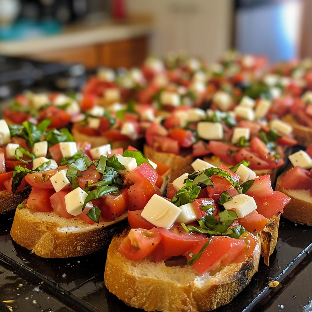 adamberranii Step by step Caprese bruschetta assembly with di 77c1539b 90db 45b4 ba1f 742b8ec34f05 2