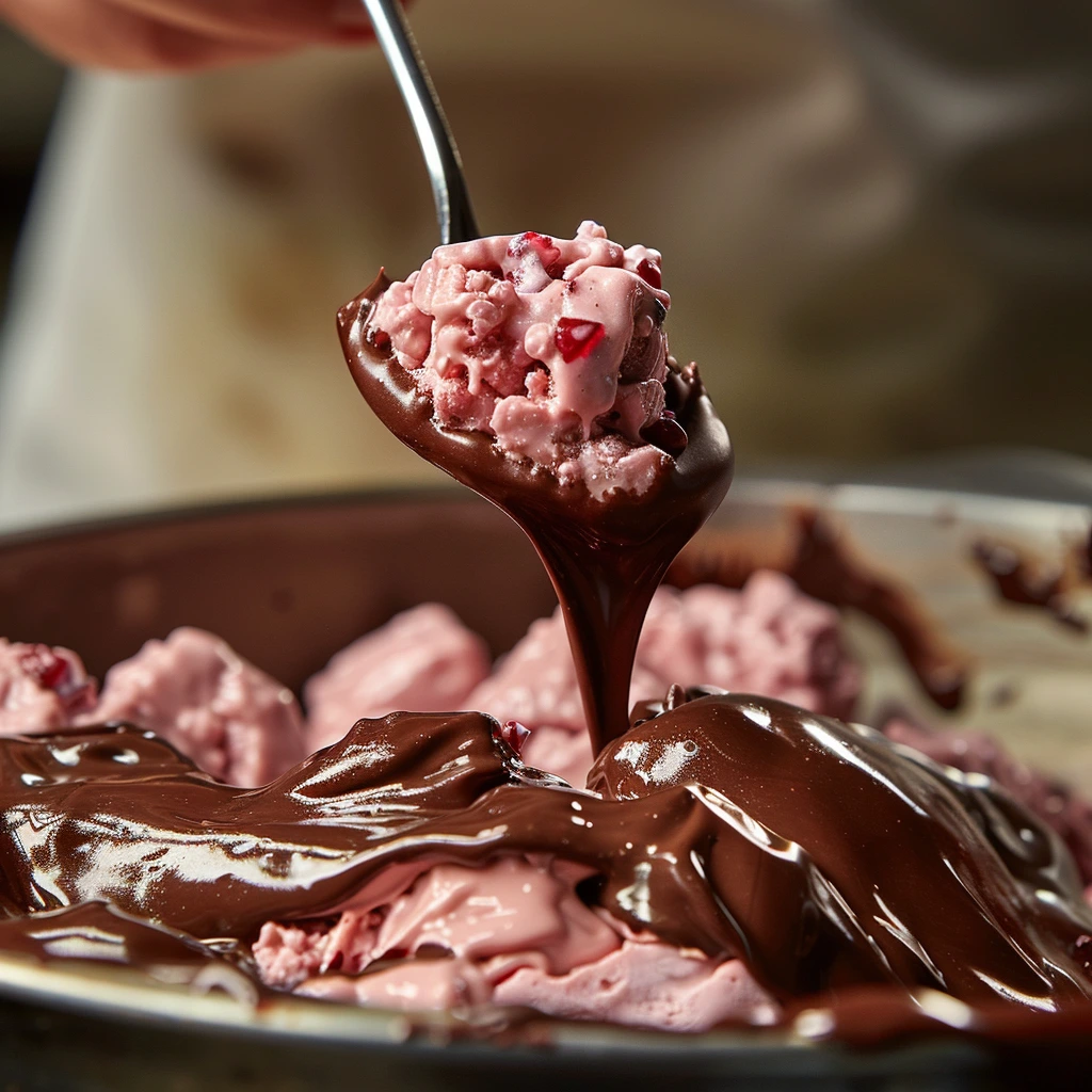 adamberranii dipping frozen strawberry yogurt clusters into m f0b50040 5d6f 4b6d 9477 29b1fa4c516b 0