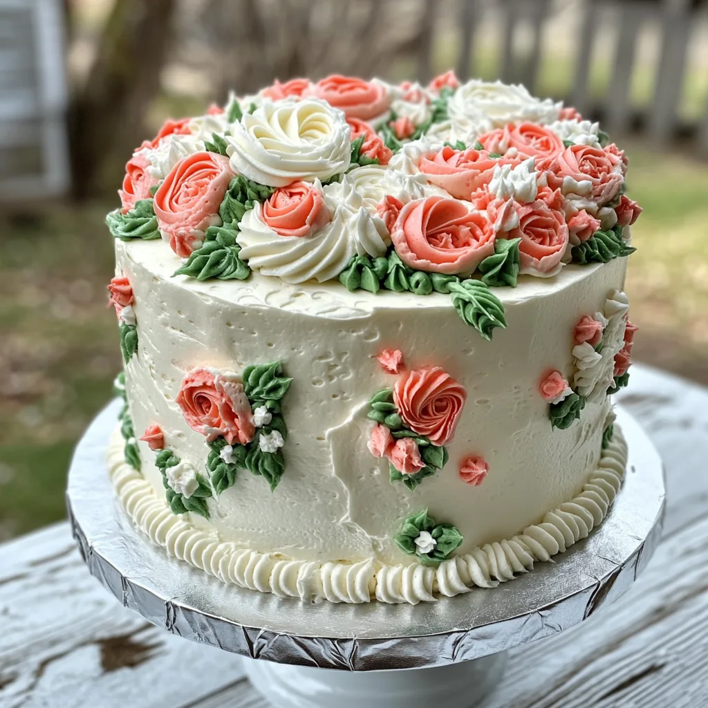 Vintage Floral Cake Recipe – Elegant, Timeless Buttercream Design