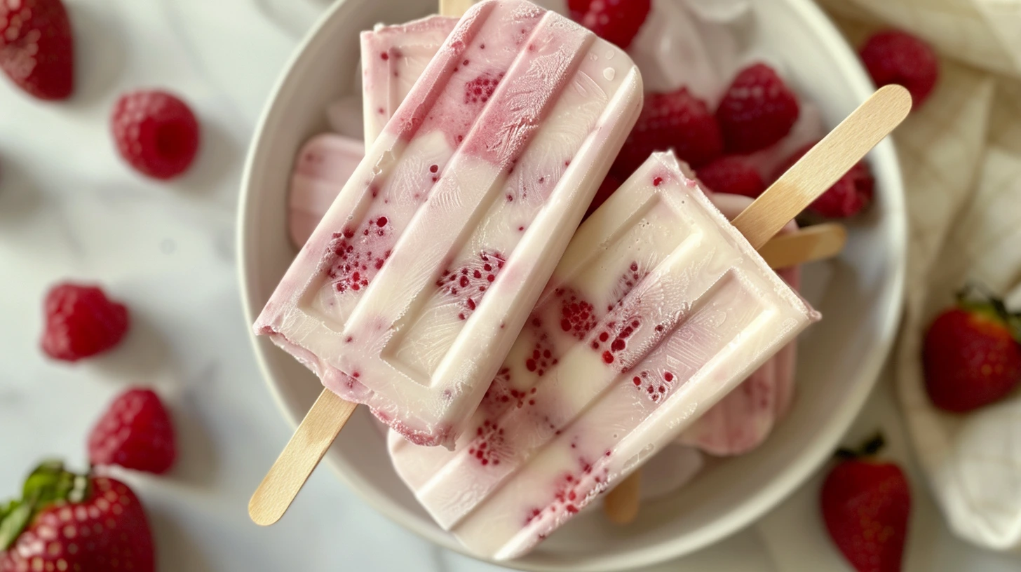3-Ingredient Greek Yogurt Popsicles healthy frozen treat