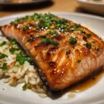 Crispy rice squares topped with spicy salmon tartare
