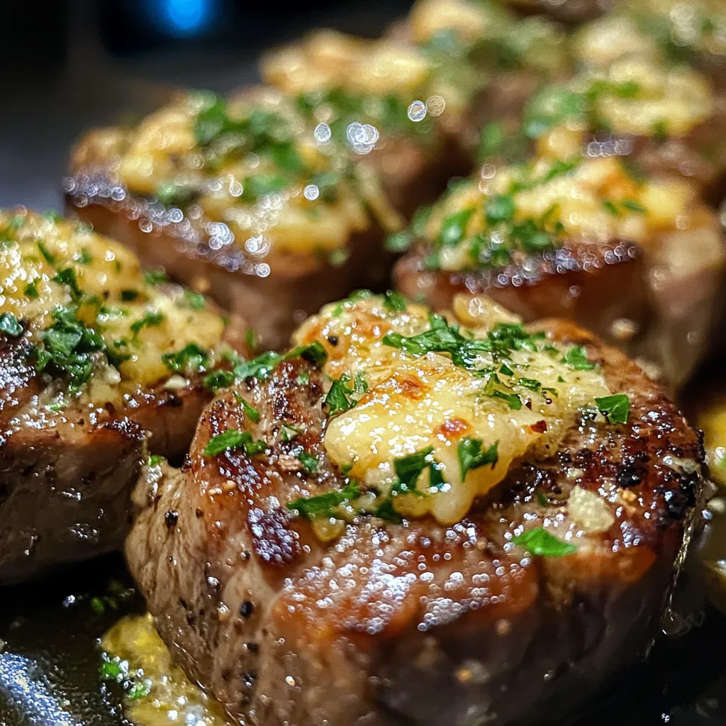 Cheesy Garlic Butter Steak Bites