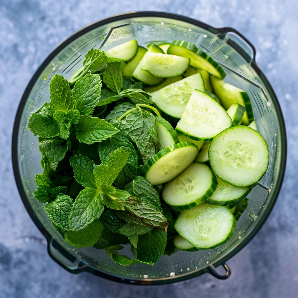 adamberranii Blending cucumber and mint leaves in a blender b c46e23d1 38f7 483b a5f1 bef6024ef578 0