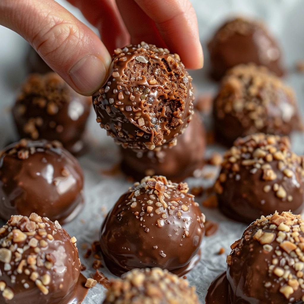 No Bake Brownie Balls : Easy Fudgy Chocolate Bites 7 adamberranii Hand rolling chocolate balls between palms raw f24e8ade 7f83 4c74 bd4c 67378f577a6e 1