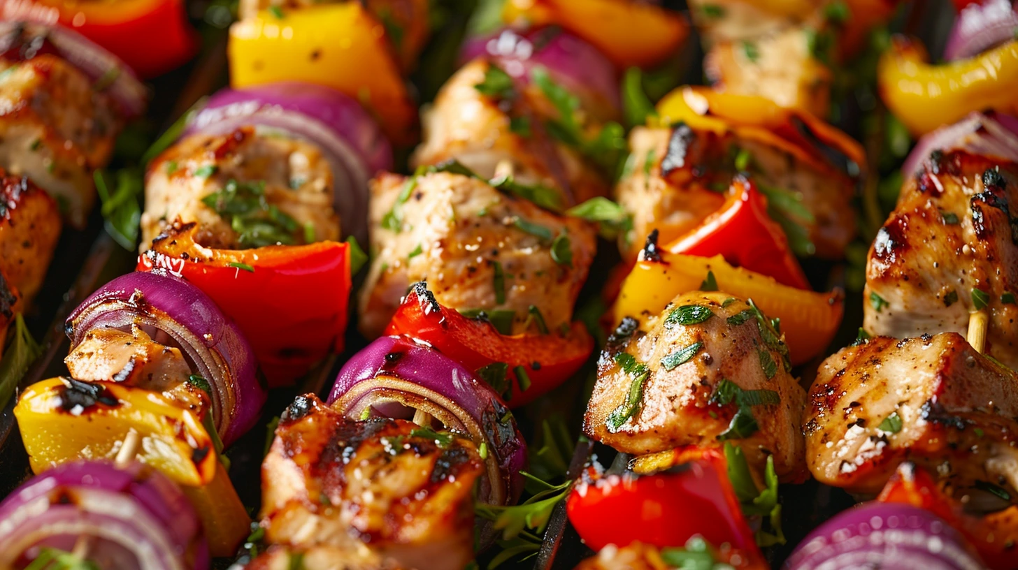 BBQ Chicken Skewers With Veggies
