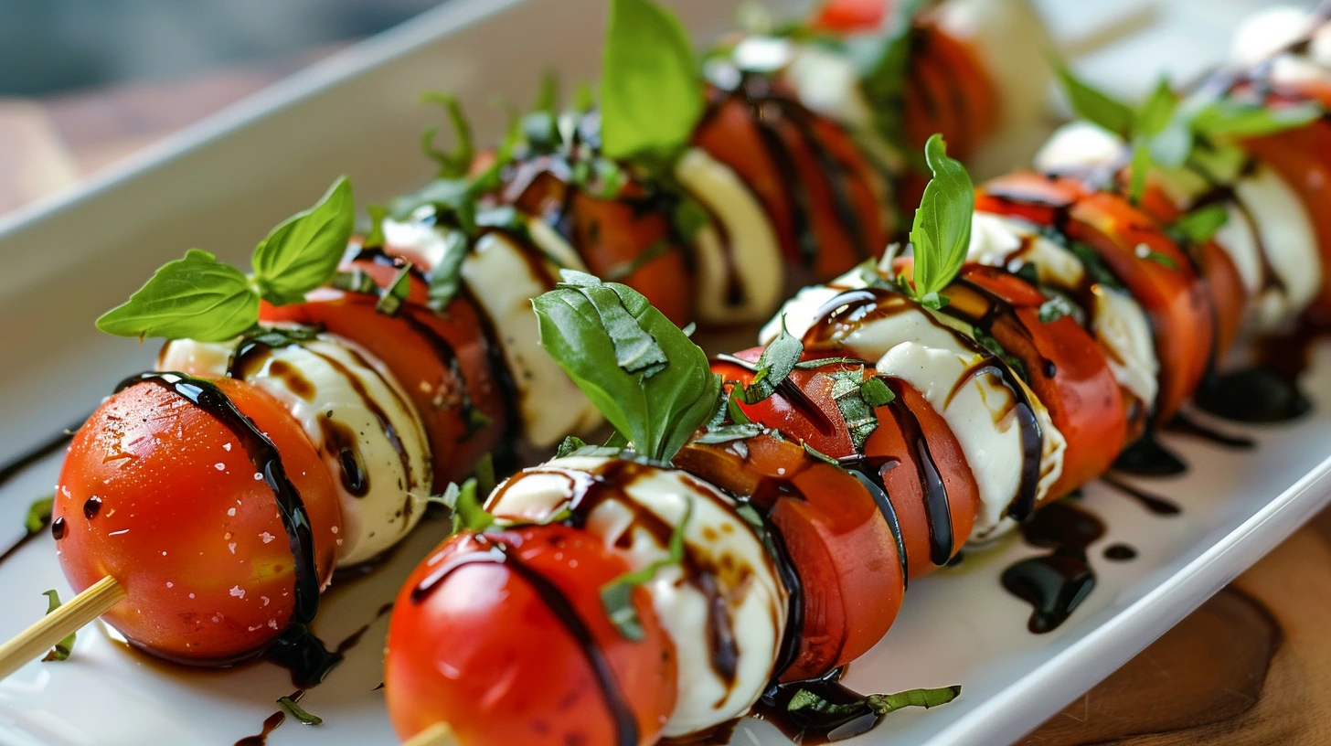 Mini Caprese Skewers with Balsamic Drizzle
